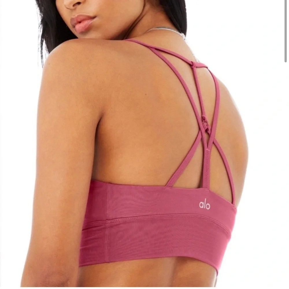 Alo Yoga Lavish Sports Bra Pink Size Small